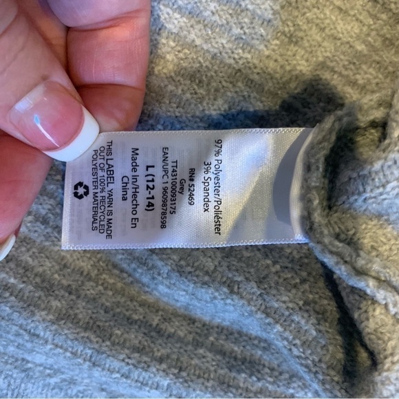 Gray Cowlneck Sweater size large 12/14 New with tags - Picture 5 of 6